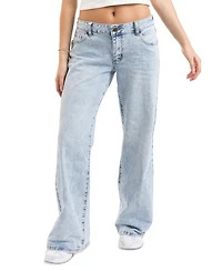 Em & Cass Juniors' Low-Rise Wide-Leg Jeans