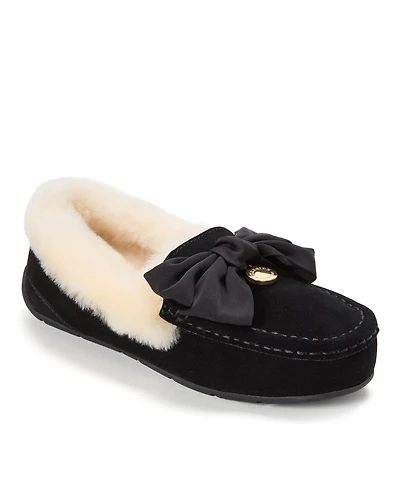 Dearfoams Women's Fireside by Mel Dream Bow Moccasin Slippers