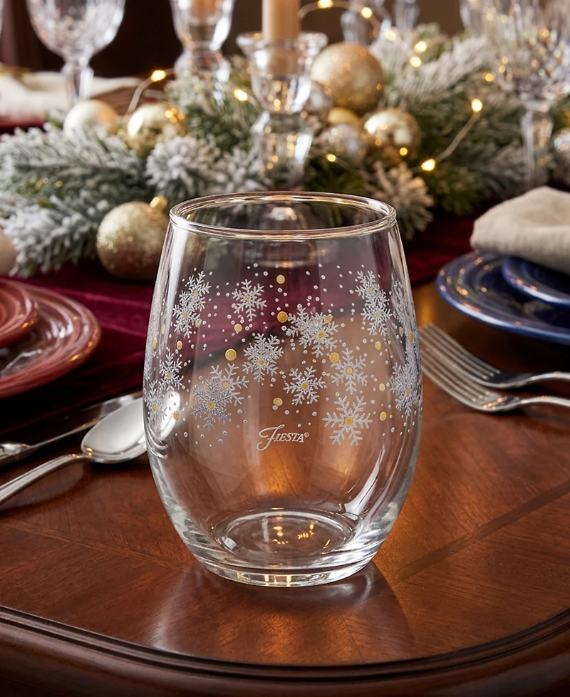 Fiesta Snowflakes Stemless Wine Glasses, Set of 6, Exclusively at Macy's
