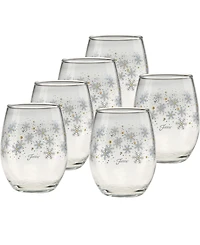 Fiesta Snowflakes Stemless Wine Glasses, Set of 6, Exclusively at Macy's