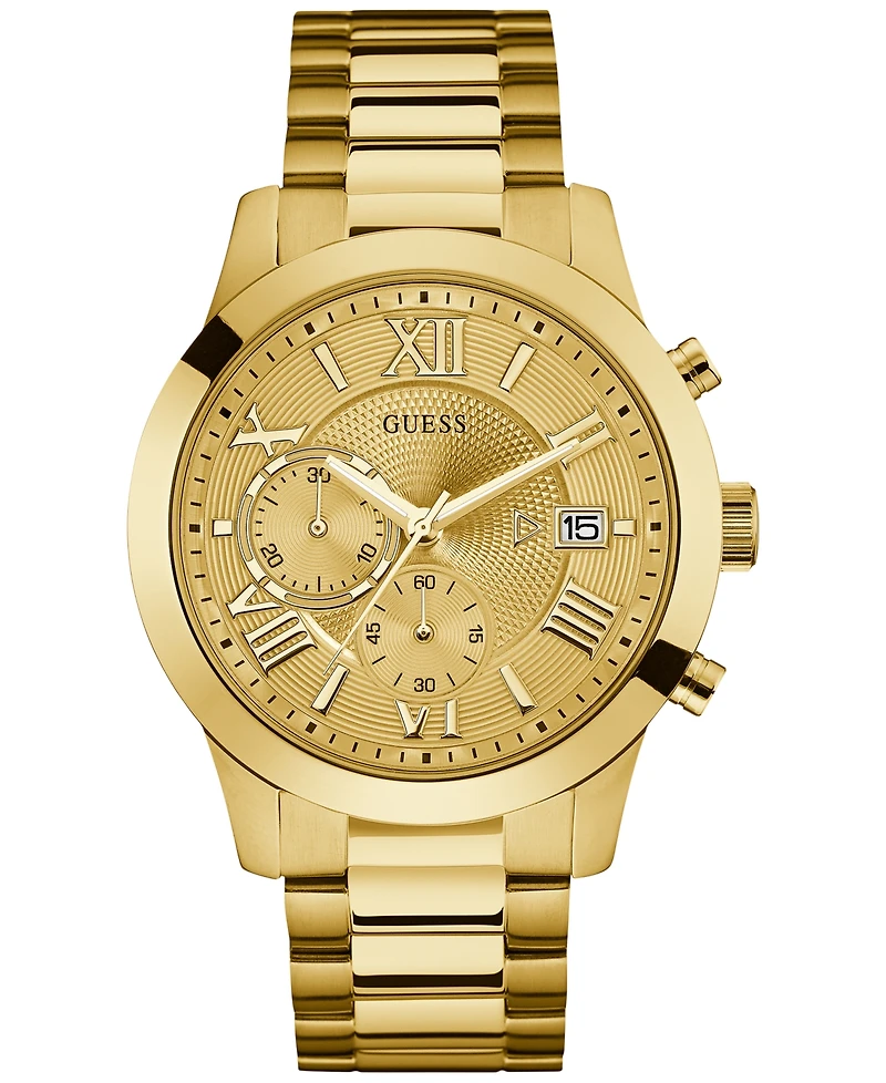Guess Men's Chronograph Gold-Tone Stainless Steel Bracelet Watch 45mm