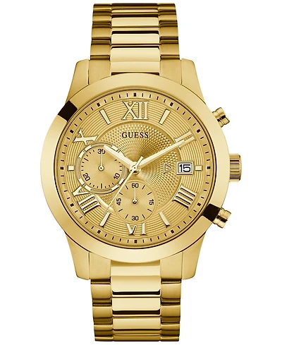 Guess Men's Chronograph Gold-Tone Stainless Steel Bracelet Watch 45mm