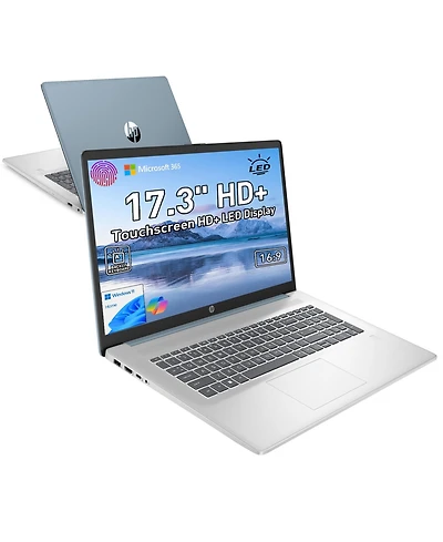 Hp Essential 17.3" Hd+ Touchscreen Laptop, Intel N100 Quad-Core, 16GB DDR4, 128GB eMMC + 1TB Ssd, Wi-Fi 6, Windows 11 Home, Blue