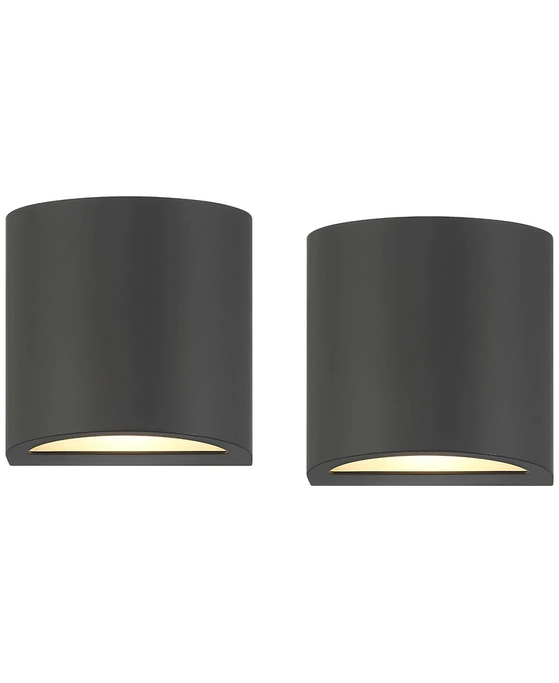 360 Lighting Marisha 4 3/4" High Black Led Outdoor Wall Light Set of 2