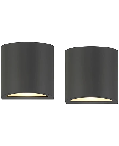 360 Lighting Marisha 4 3/4" High Black Led Outdoor Wall Light Set of 2