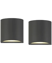 360 Lighting Marisha 4 3/4" High Black Led Outdoor Wall Light Set of 2