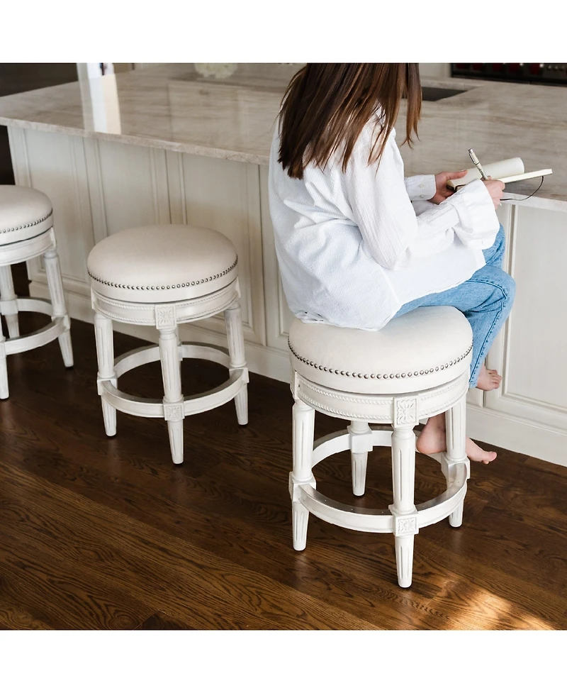 Pullman Backless Swivel Upholstered Kitchen Counter Stool, 26"