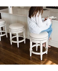 Pullman Backless Swivel Upholstered Kitchen Counter Stool, 26"