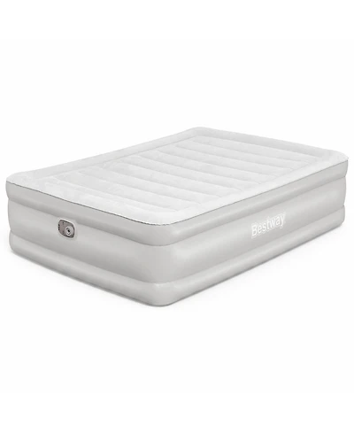 Bestway Tritech 20" Queen Air Mattress, Airbed with Built-in Ac Pump, Warm Gray