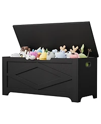 Storage Chest Bench with Safety Hinges, 39 Inch 300 Lbs Capacity Farmhouse Toy Blanket Storage Organizer for Entryway, Bedroom, Living Room