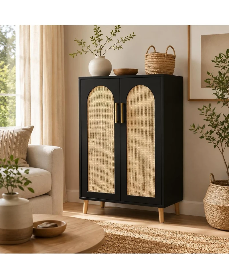Tall Entryway Storage Cabinet with Adjustable Shelves