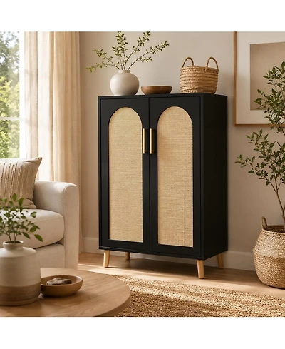 Tall Entryway Storage Cabinet with Adjustable Shelves