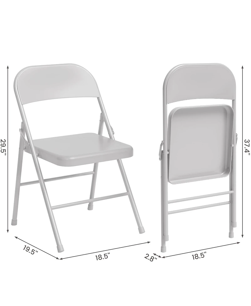 5-Piece Folding Dining Set with 4 Pu Upholstered Chairs Space-Saving Metal Frame for Kitchen Dining Room Office Camping