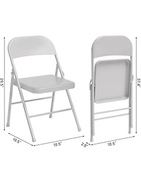 5-Piece Folding Dining Set with 4 Pu Upholstered Chairs Space-Saving Metal Frame for Kitchen Dining Room Office Camping