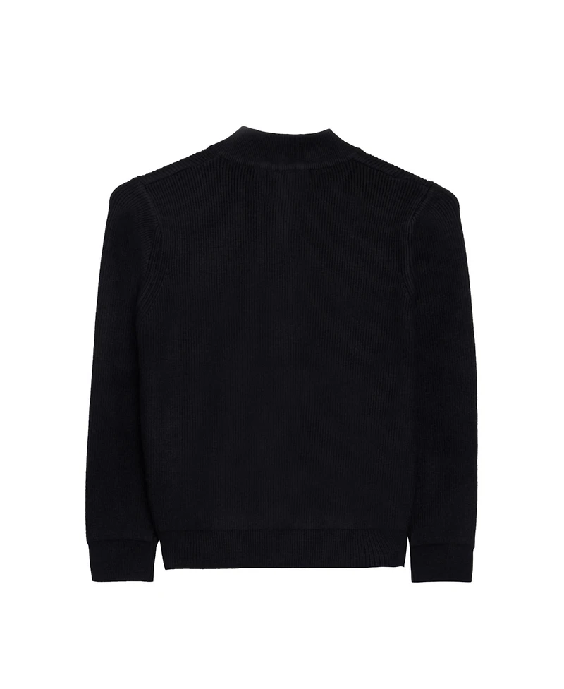 Xray Boy's 4-18 Ribbed Knit Quater Zip Mock Neck Sweater