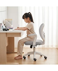 Kids Ergonomic Desk Chair with Adjustable Height, 360degree(s) Swivel, Flip-Up Armrests, Mesh Backrest