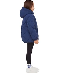 Rokka&Rolla Girls' Charlotte Diamond Quilted Hooded Puffer Jacket, 4-18