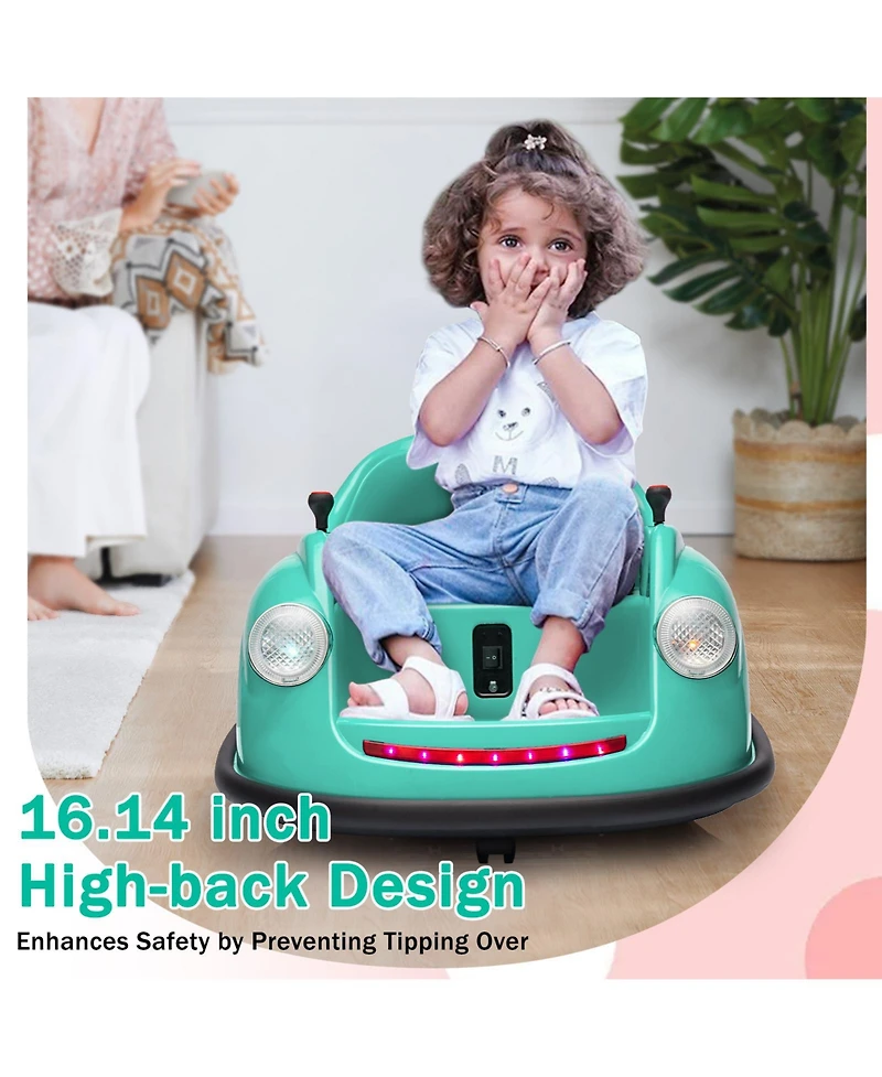 12V Electric Ride-On Bumper Car for Kids, 360degree(s) Spin, Remote Control, Music, Safety Certified, Fun Gift for Boys and Girls