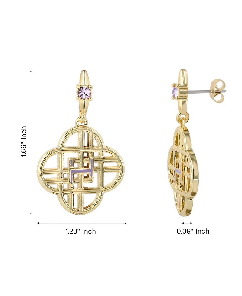 K-Pop Demon Hunters Jewelry Huntrix Logo Dangle Earrings Official License, Gold-Tone Huntix Earrings, K-Pop Gifts