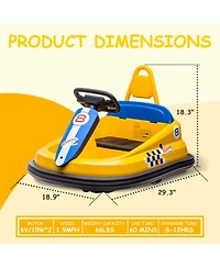 6V Kids Ride-On Bumper Car, 2 Speeds, Twin 15W Motors, 360degree(s) Spinning, Lights, Music and Horn, Electric Toy for Ages 2-6