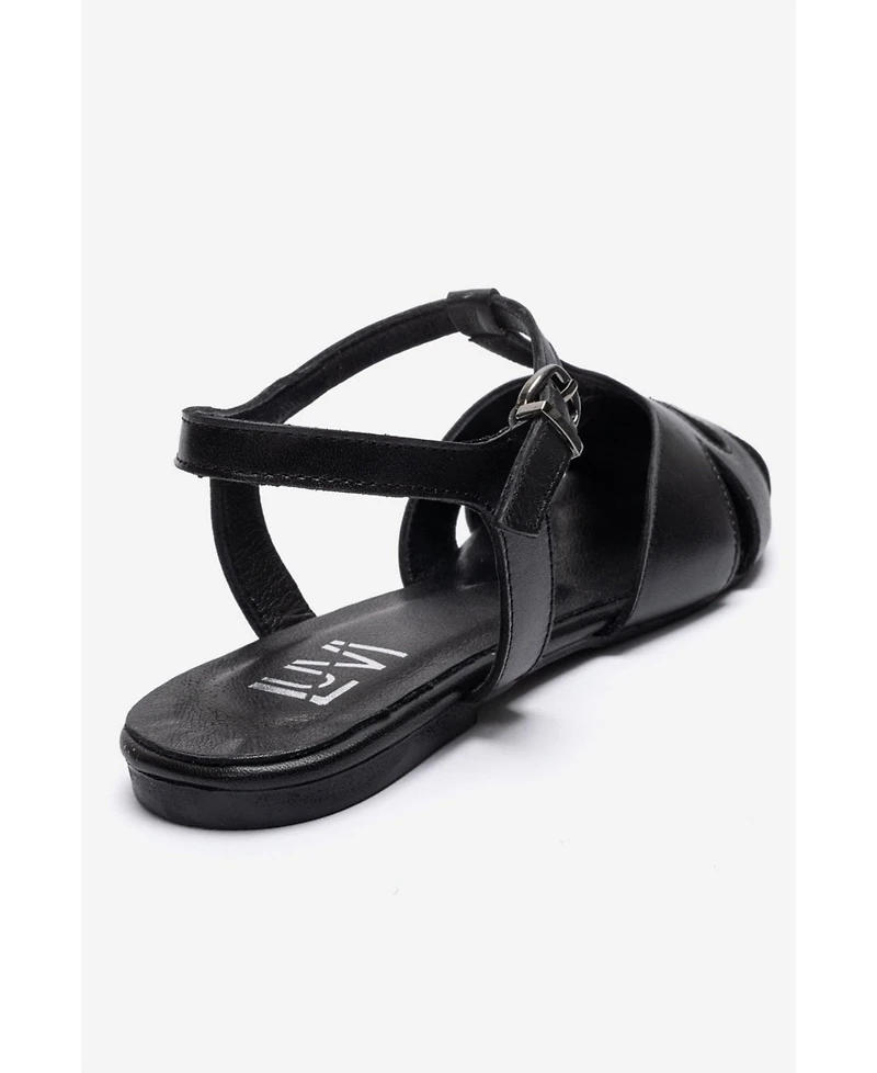 Forever and Always Shoes Women's Nathalie Leather Ankle Strap Sandal
