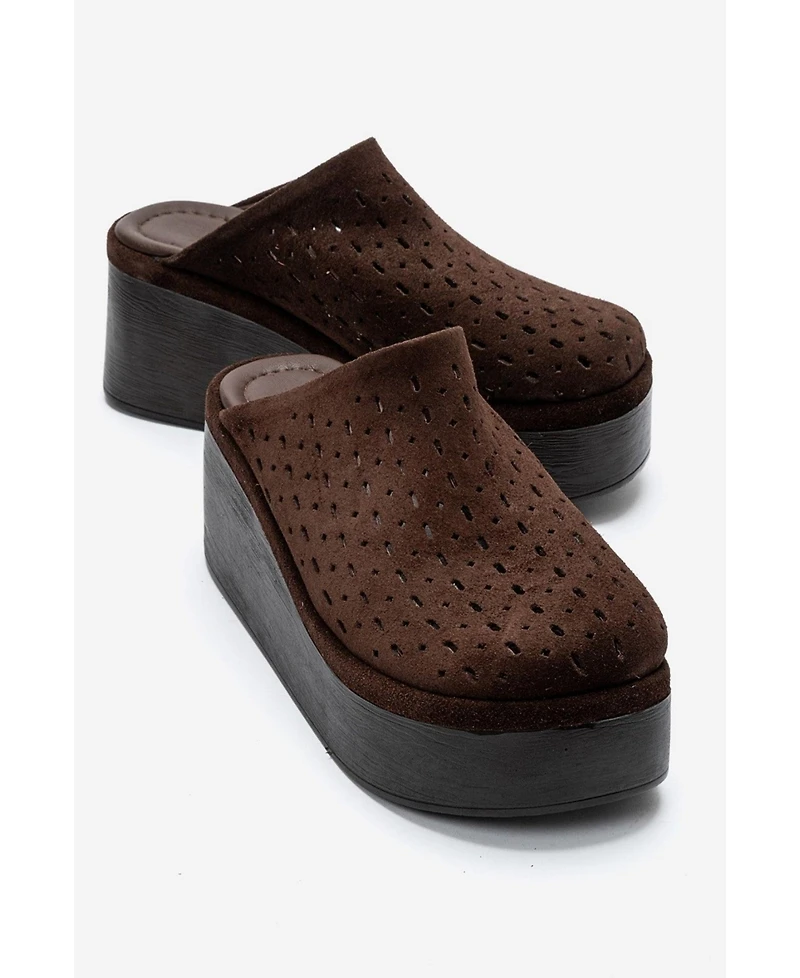 Forever and Always Shoes Women's Lune Leather Platform Sandal