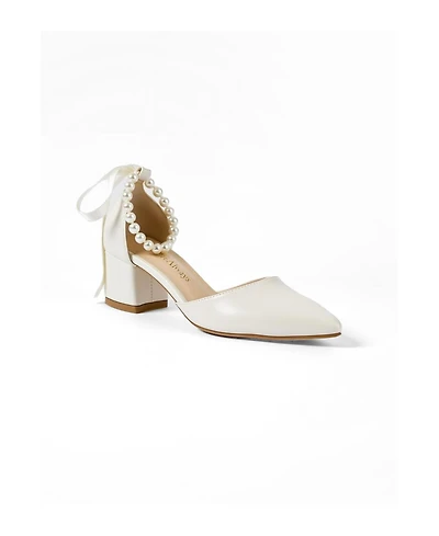 Forever and Always Shoes Women's Evania Block Heel Wedding Pump