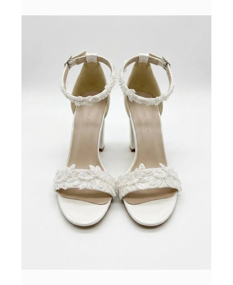 Forever and Always Shoes Women's Lirielle Lace Wedding Heels