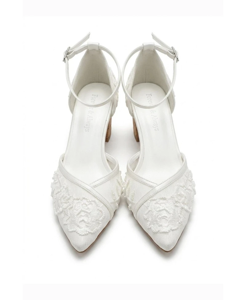 Forever and Always Shoes Women's Viona Lace Bridal Pump