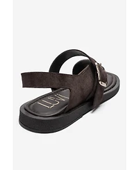Forever and Always Shoes Women's Curry Leather Slingback Sandal