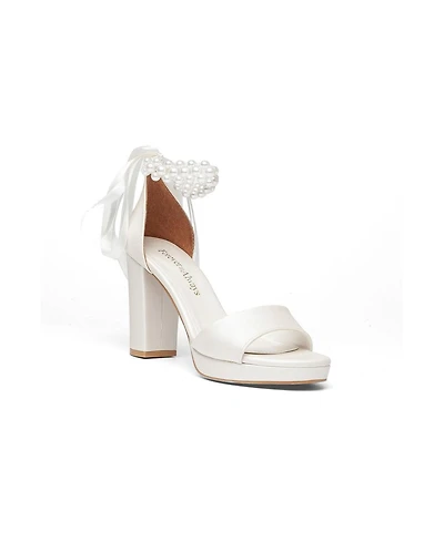 Prologue Shoes Women's Tiara Block Heel Bridal Sandal