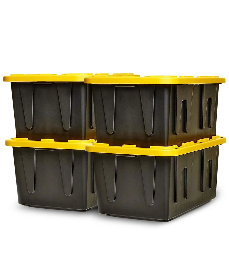 Homz Durabilt Heavy Duty 27 Gallon Plastic Organizer Storage Bin Tote (2 Pack)