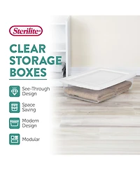 Sterilite 28 Qt Storage Box, Stackable Plastic Container Home Organizer