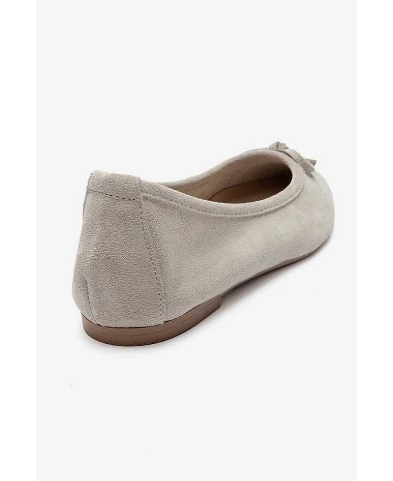Forever and Always Shoes Women's Umiel Leather Bow Ballet Flat