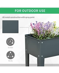 40"x12" Raised Elevated Garden Flower Bed Plant Vegetable Planter Grey