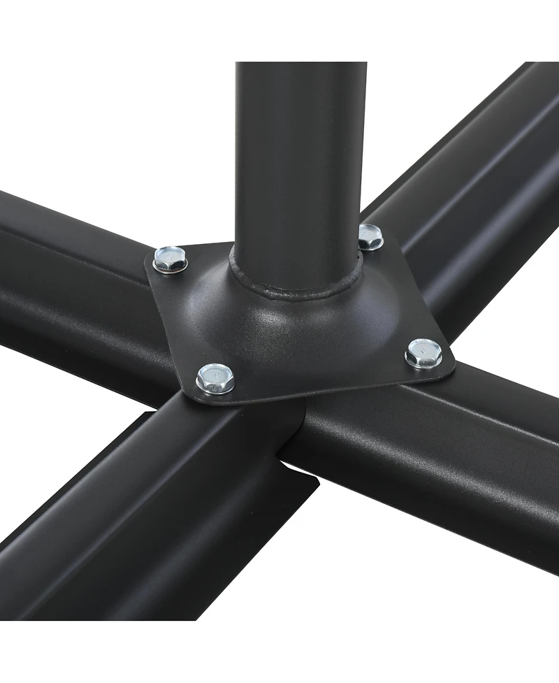 Outsunny 4-Piece Outdoor Patio Offset Umbrella Base Stand Weight Holder w/ Cross Base for Powerful Support, 158lbs Sand or 132lbs Water Filled, Black