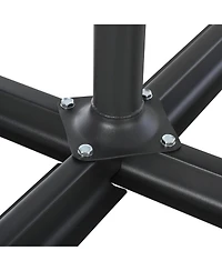 Outsunny 4-Piece Outdoor Patio Offset Umbrella Base Stand Weight Holder w/ Cross Base for Powerful Support, 158lbs Sand or 132lbs Water Filled, Black