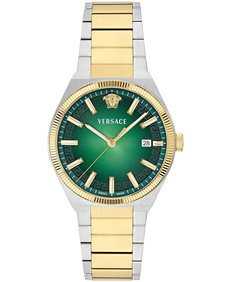 Versace Men's V-Leo Silver Stainless Steel Bracelet Watch 39mm