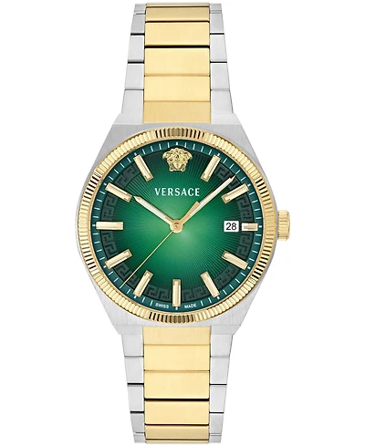Versace Men's V-Leo Silver Stainless Steel Bracelet Watch 39mm