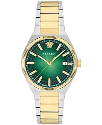 Versace Men's V-Leo Silver Stainless Steel Bracelet Watch 39mm