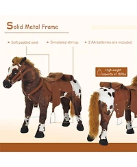 Yobtop Sound-Making Padded Ride-On Horse Toy, 110 lb. Capacity, Ages 3+