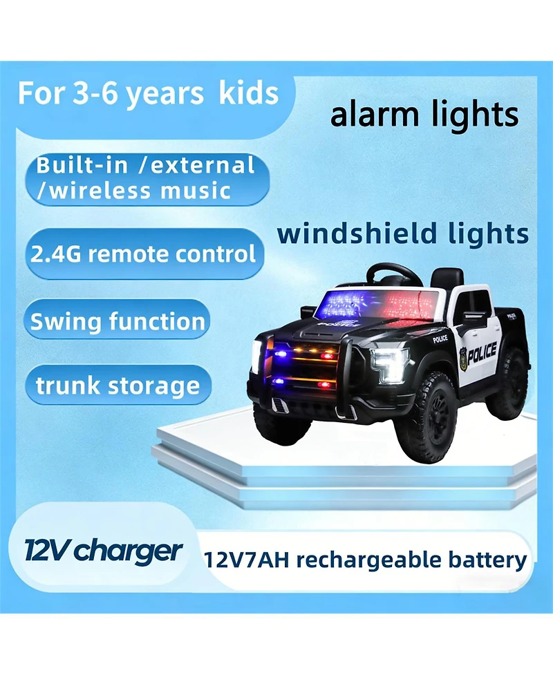 Yobtop Kids 12V Ride-On Car with Remote Control, 4-Wheel Shock Absorption & Music Player, 1 Rider, Ages 3+