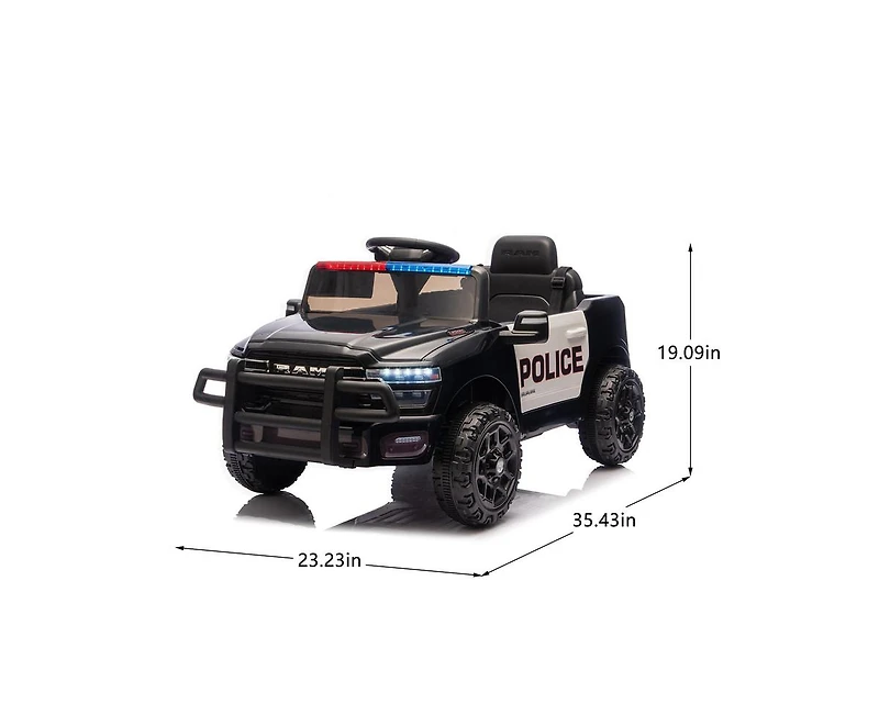 Yobtop 12V Dodge Ram 3500 Remote Control and Led Lights Ride-On Truck, 1-Seat, Ages 3-6