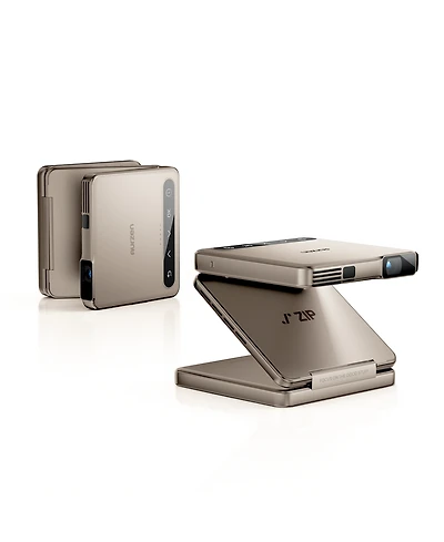 Aurzen Tri-Fold Dlp Portable Mini Projector with One-click Mirroring, Auto Focus and Keystone, Type-C Fast Charging, 5000mAh Battery