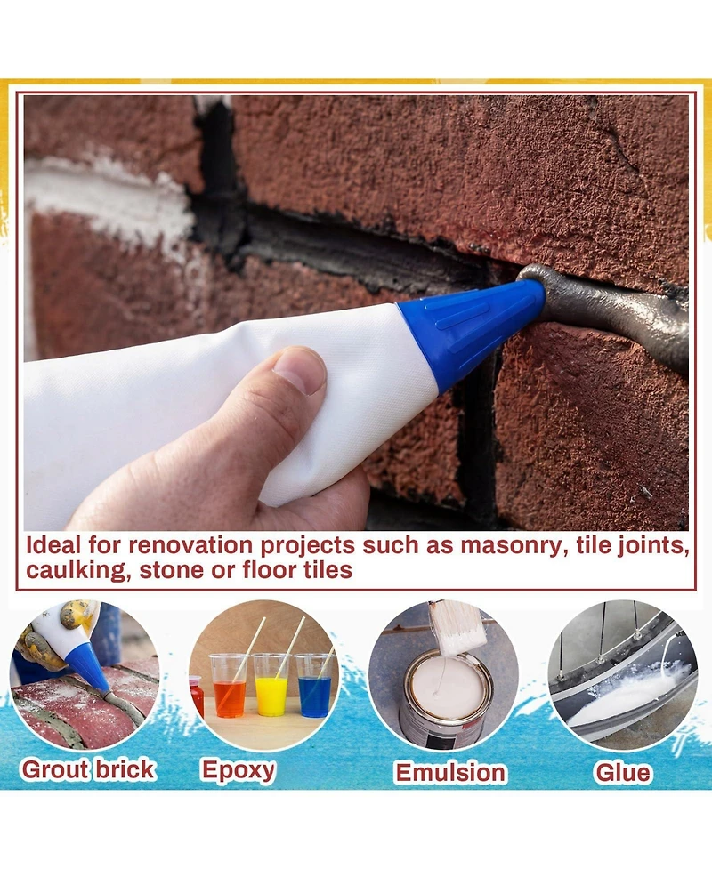 Xdovet Tile Grout Bag Set Masonry Mortar Tools Kit