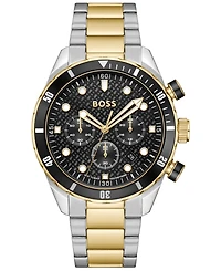 Hugo Boss Men's Boss Chronomatix Quartz Chrono Stainless Steel Watch & Ionic Plated Thin Gold Steel Watch 44mm
