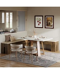 Tribesigns L-Shaped Bench with Cushion, 61-Inch Corner Dining Bench