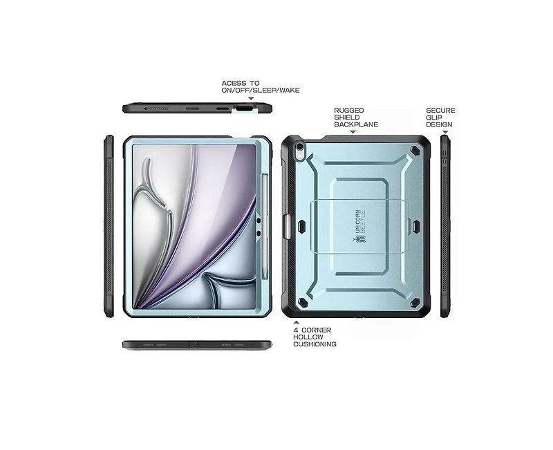Ub Pro Rugged Case for the iPad Air 13" (2024) – Built-In Screen Protector, Kickstand, 20 ft Drop Protection