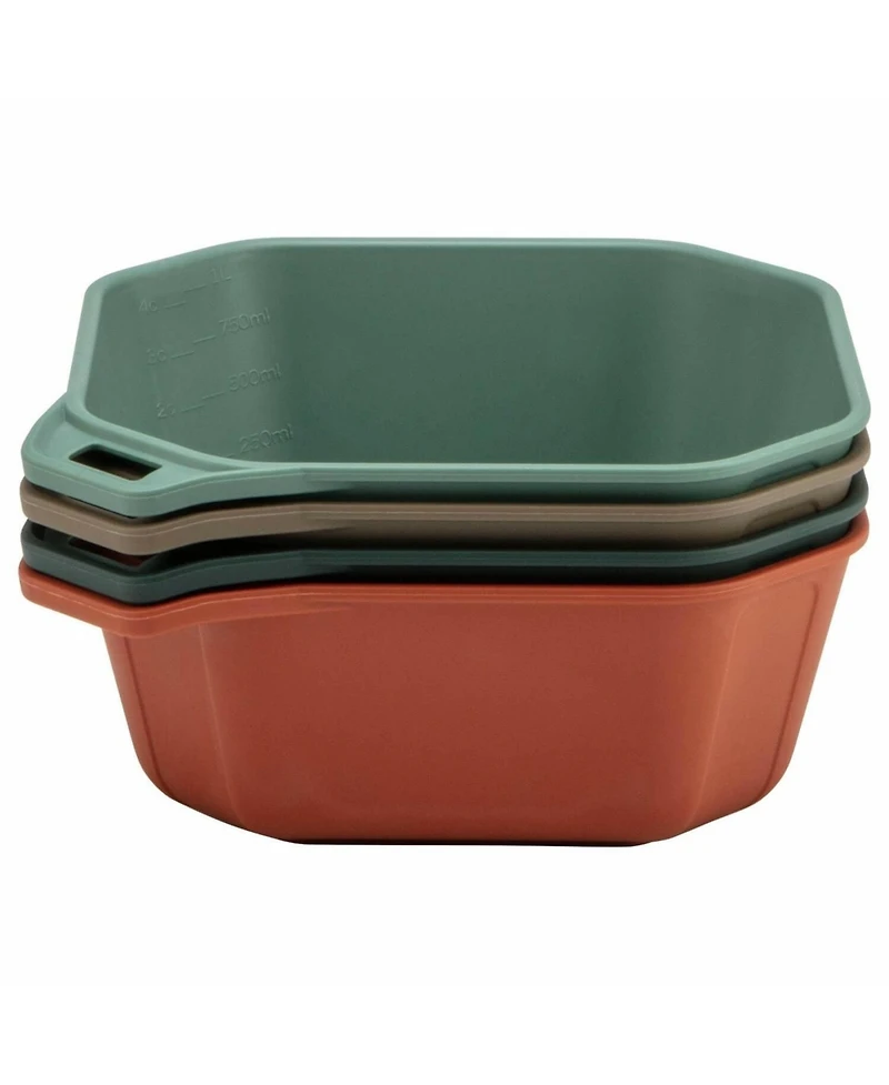 Piscifun 9 Piece Nesting Outdoor Camping Tableware Set With Mixing Bowl Portion Markings