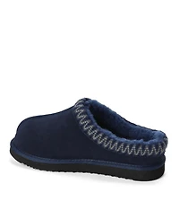 Dearfoams Men's Grafton Genuine Shearling Clog Slipper with Embroidery